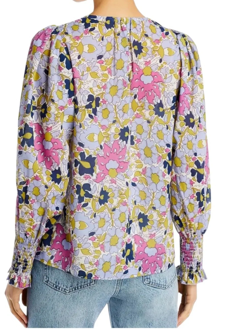 Rebecca Taylor Passion Flower Tie Front Blouse XS Purple Floral Boho NWT $225